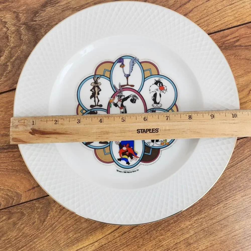Warner Bros Great Adventure 1990 Vintage Plate Looney Toons Bugs Bunny Taz Sam